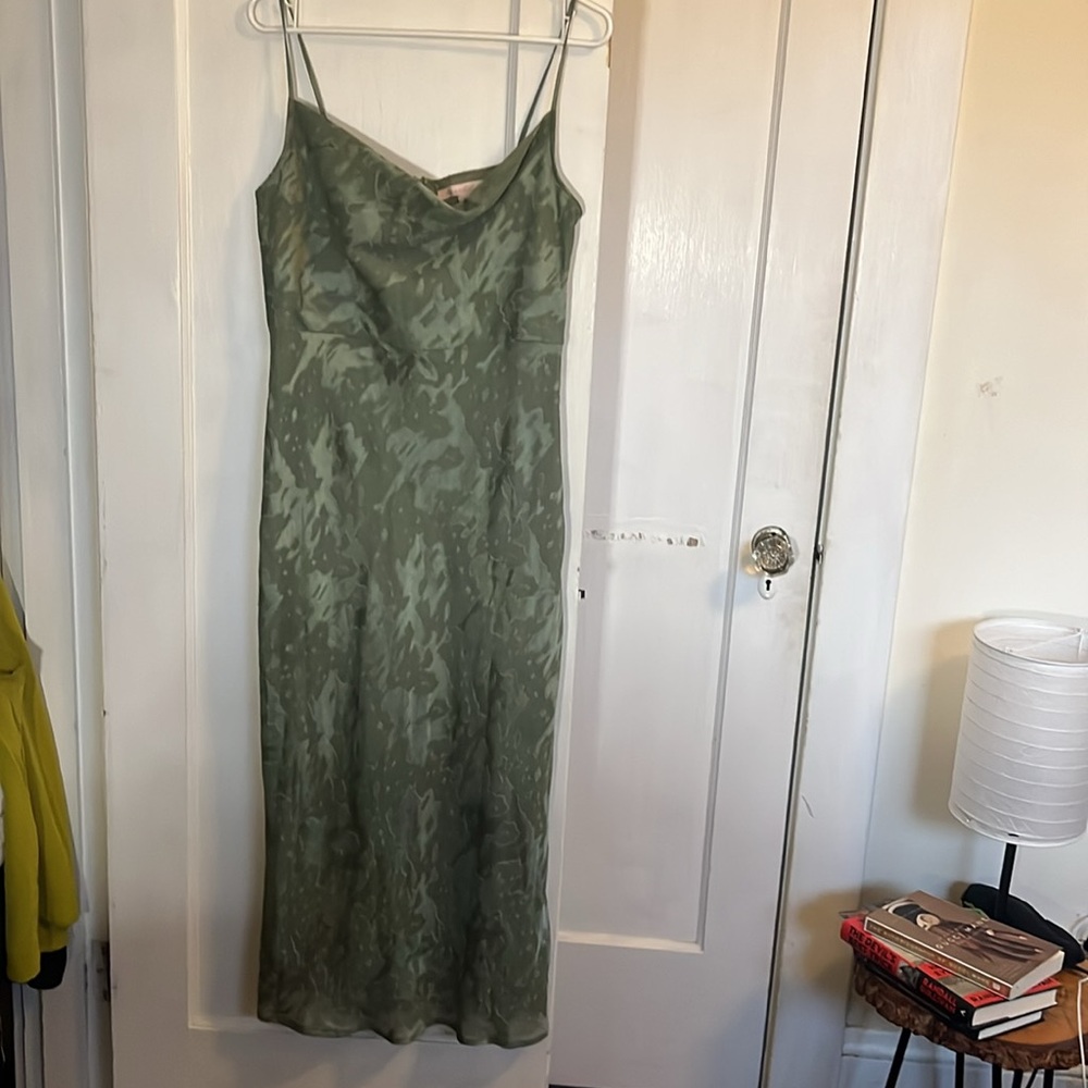 BHLDN green cowl neck dress